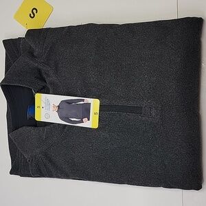 MONDETTA NWT MENS 1/4 ZIP LONG SLEEVE SHIRT DK GREY